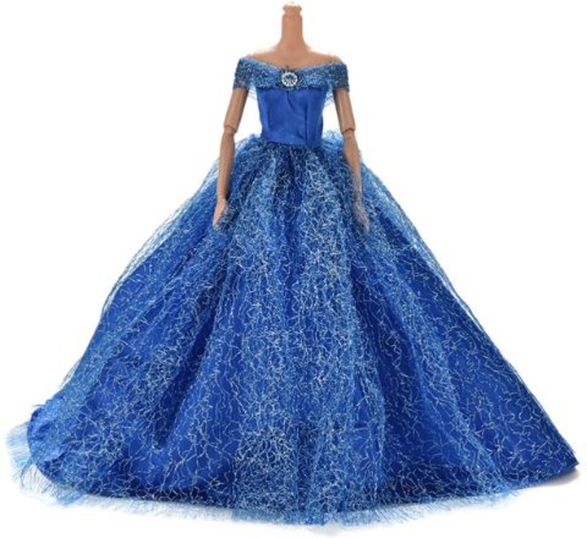 Little New Finds | Barbie prinsessen jurk | Blauw + gratis schoentjes